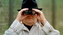 Man with binoculars