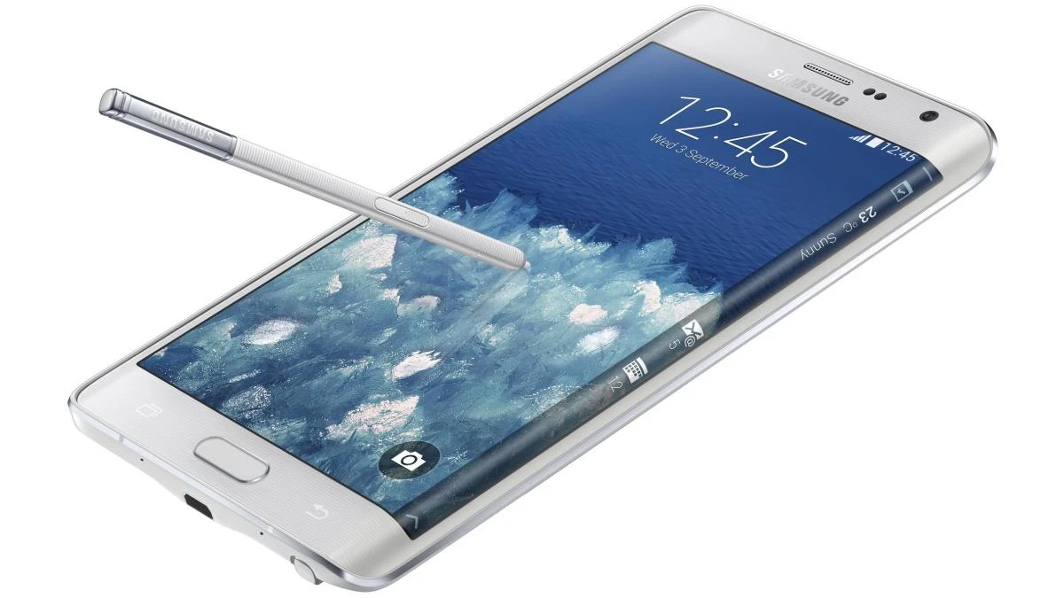 On the Samsung Edge, the screen runs around the corner