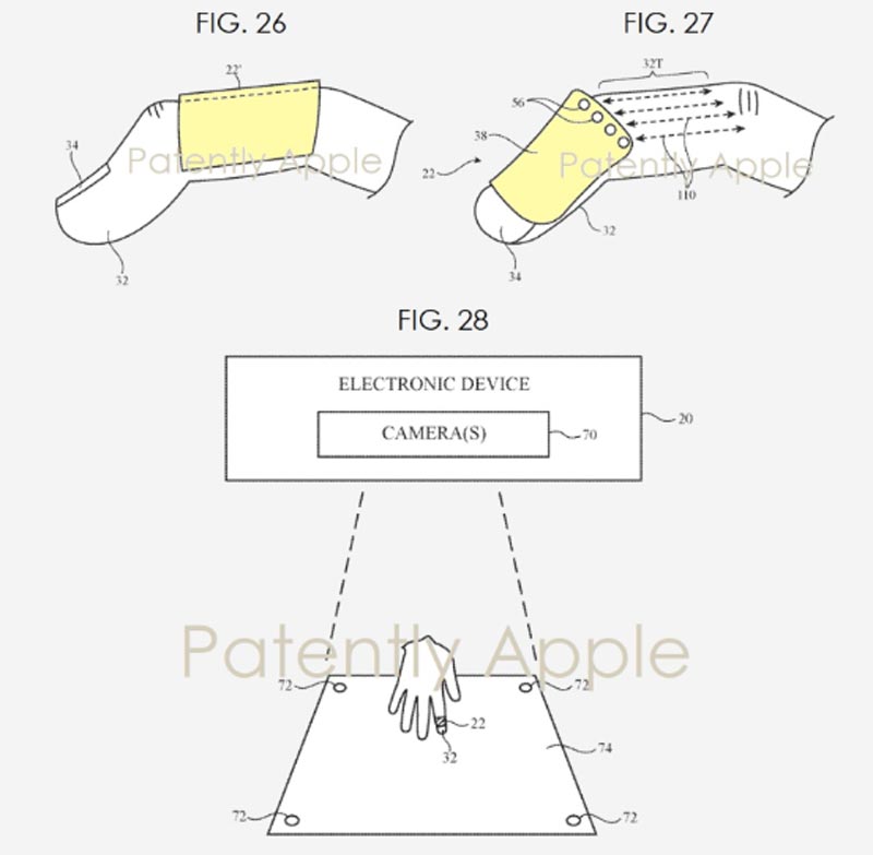 Apples Trackingaufsatz für die Finger soll haptisches Feedback vermitteln. Bild: Apple