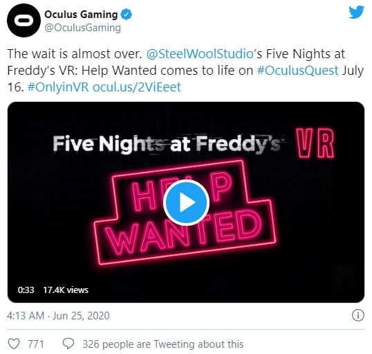 five nights at freddy's vr help wanted oculus quest