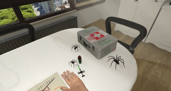 Fear of spiders with Virtual Reality therapy. Photo: 
