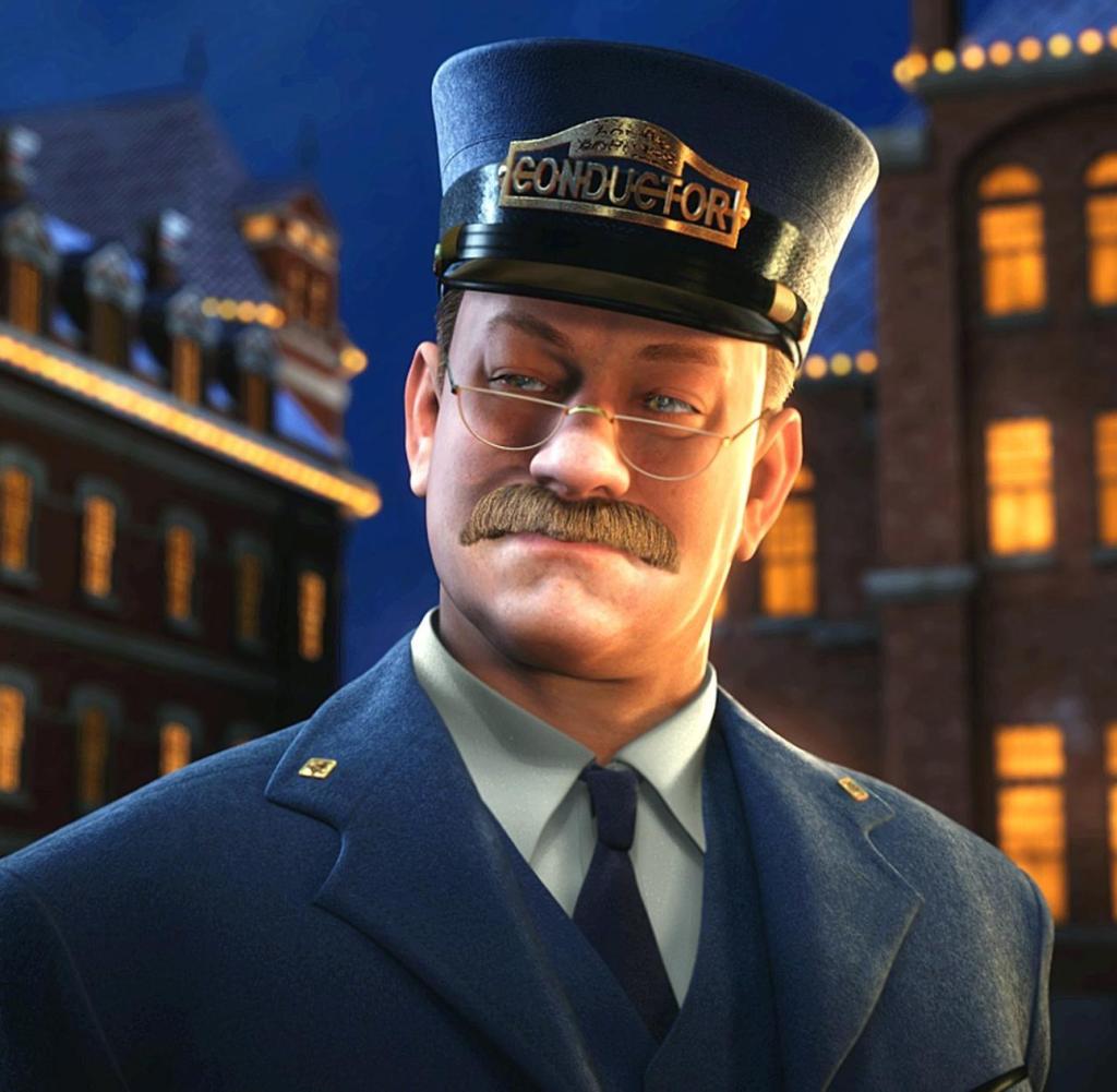 The conductor of the steam locomotive (played by Tom Hanks) looks sternly at the children riding along (scene photo). Hanks secured the rights to the Christmas fairy "Polarexpress" and suggested it to the director and producer Robert Zemeckis for filming. The complete film was realized with the performance capture sytsem developed by the effects specialist Ken Ralston. This new method makes it possible to transfer the human representation, facial expressions and gestures to the digital film figures through more than 150 sensors attached to the body (USA 2004, 100 min., FSK o. A.). Photo: Warner dpa (to dpa cinema releases and KORR report:"'The polar Express' - Robert Zemeckis fantastic winter fairy tale" from 18.11.2004-ATTENTION: Use only for editorial purposes in connection with the coverage of this film!) | Usage worldwide