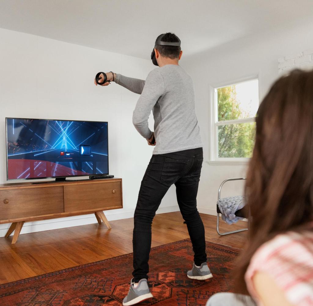 What the player sees in the glasses can be transmitted wirelessly to the TV. But a multiplayer mode will also be available at Oculus Quest