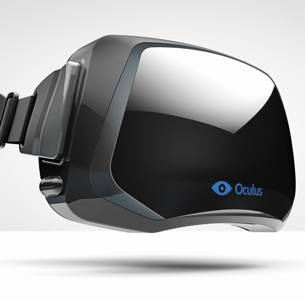 The Oculus Rift video glasses shield the player from the outside world.
