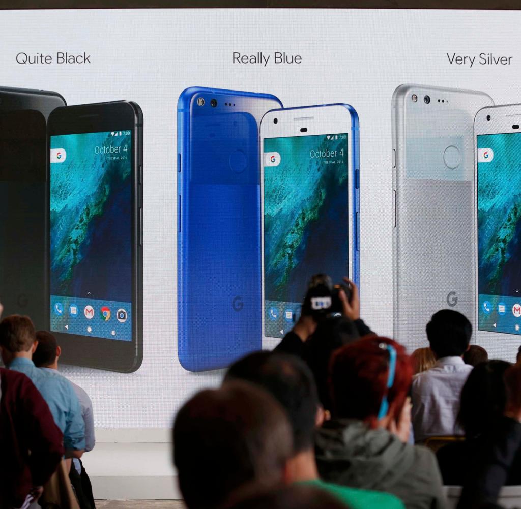 Sabrina Ellis speaks about the new Pixel phone during the presentation of new Google hardware in San Francisco