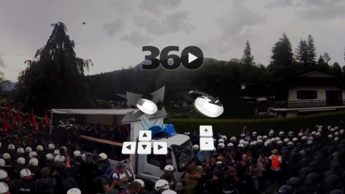 Escalation in G-7 demonstration in 360-degree film