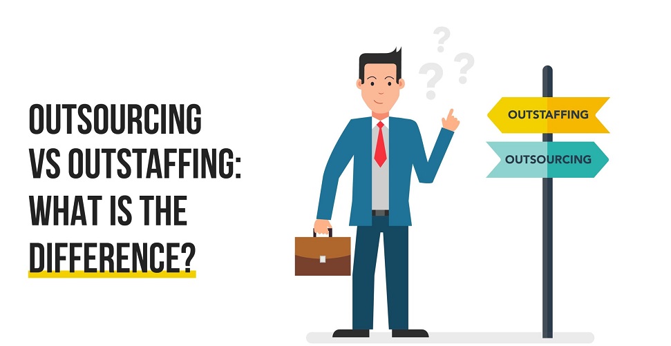 What are the distinctions between outsourcing and outstaffing?